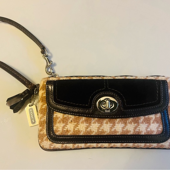 Coach Suede Leather Knit Wristlet - Picture 2 of 8
